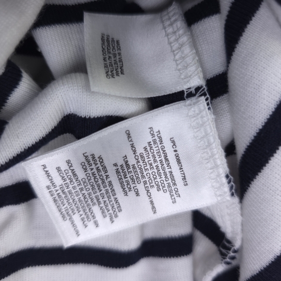 New Jones New York Cotton Striped Black and White Dress Sz M - Picture 2 of 7